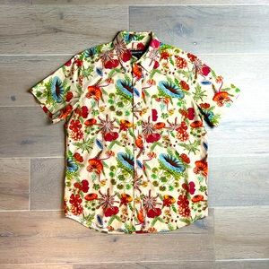BETABRAND Men’s Hawaiian Shirt Tropical Nature Scene Size Large Multi Color